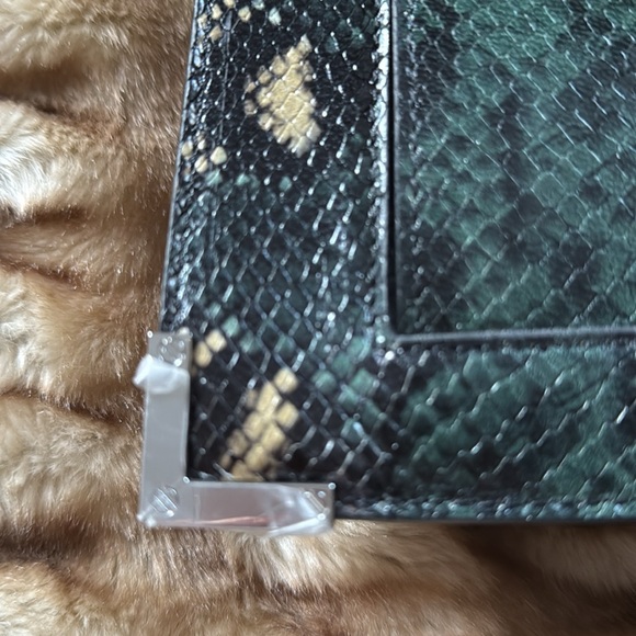 New Kooples Maxi GREEN AND BLACK PYTHON EMILY BAG - Picture 9 of 14
